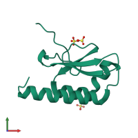 PDB entry 1g2r coloured by chain, front view.
