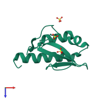 PDB entry 1g2r coloured by chain, top view.