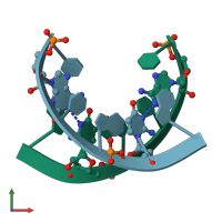 PDB entry 1g3a coloured by chain, front view.