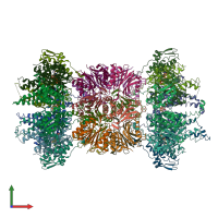 PDB 1g3i coloured by chain and viewed from the front.