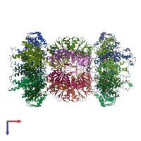 PDB entry 1g3i coloured by chain, top view.