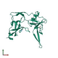 PDB entry 1g3p coloured by chain, front view.