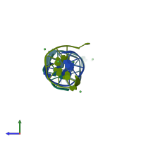 PDB entry 1g3v coloured by chain, side view.