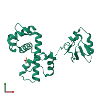 PDB entry 1g3w coloured by chain, front view.