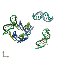 PDB entry 1g3x coloured by chain, front view.