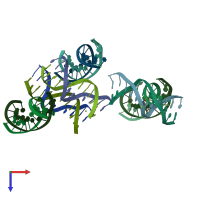 PDB entry 1g3x coloured by chain, top view.