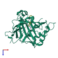 PDB entry 1g45 coloured by chain, top view.