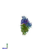 PDB entry 1g4b coloured by chain, side view.