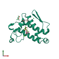 PDB entry 1g4i coloured by chain, front view.
