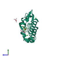 PDB entry 1g4i coloured by chain, side view.