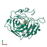 Monomeric assembly 1 of PDB entry 1g4j coloured by chemically distinct molecules, front view.