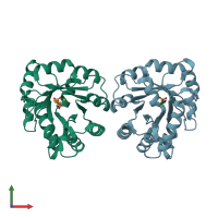 PDB entry 1g4p coloured by chain, front view.