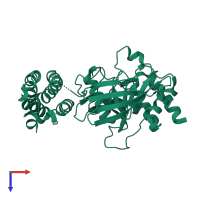 PDB entry 1g4w coloured by chain, top view.