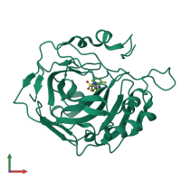 PDB entry 1g53 coloured by chain, front view.