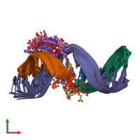 PDB entry 1g5l coloured by chain, ensemble of 10 models, front view.