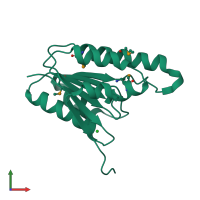 PDB entry 1g5r coloured by chain, front view.