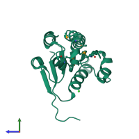 PDB entry 1g5r coloured by chain, side view.