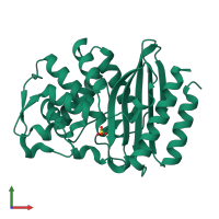 PDB entry 1g68 coloured by chain, front view.