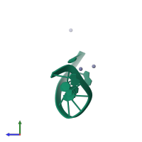 PDB entry 1g6d coloured by chain, side view.