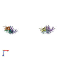 PDB entry 1g6r coloured by chain, top view.