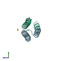 PDB entry 1g6u coloured by chain, side view.