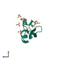 PDB entry 1g6x coloured by chain, side view.