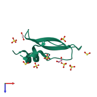 PDB entry 1g6x coloured by chain, top view.