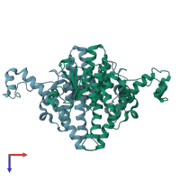 PDB entry 1g6y coloured by chain, top view.