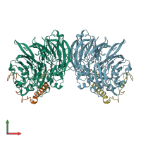 PDB entry 1g72 coloured by chain, front view.