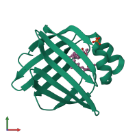 PDB entry 1g74 coloured by chain, front view.