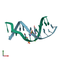 PDB entry 1g75 coloured by chain, front view.