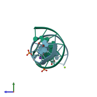 PDB entry 1g75 coloured by chain, side view.