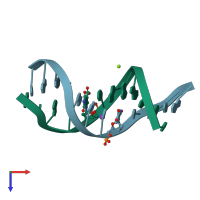 PDB entry 1g75 coloured by chain, top view.