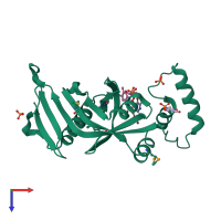 PDB entry 1g78 coloured by chain, top view.