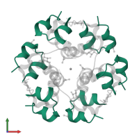 Insulin A chain in PDB entry 1g7a, assembly 2, front view.