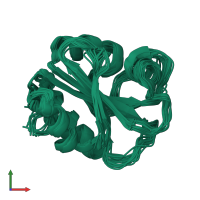 PDB entry 1g7e coloured by chain, ensemble of 20 models, front view.