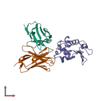 PDB entry 1g7m coloured by chain, front view.
