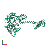 PDB entry 1g7t coloured by chain, front view.