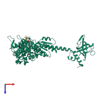 PDB entry 1g7t coloured by chain, top view.