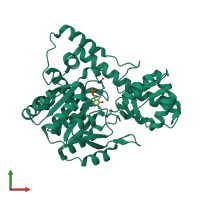 PDB entry 1g7w coloured by chain, front view.