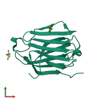 PDB entry 1g86 coloured by chain, front view.