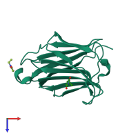 PDB entry 1g86 coloured by chain, top view.