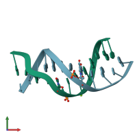 PDB entry 1g8n coloured by chain, front view.