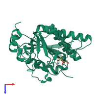 PDB entry 1g8o coloured by chain, top view.