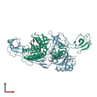 PDB entry 1g8r coloured by chain, front view.
