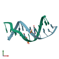 PDB entry 1g8u coloured by chain, front view.