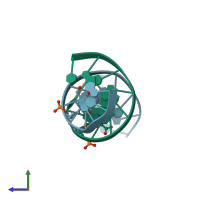 PDB entry 1g8u coloured by chain, side view.