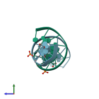 PDB entry 1g8v coloured by chain, side view.