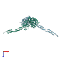 PDB entry 1g8x coloured by chain, top view.