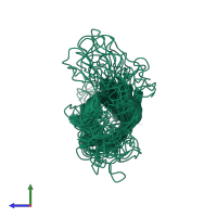 PDB entry 1g90 coloured by chain, ensemble of 10 models, side view.